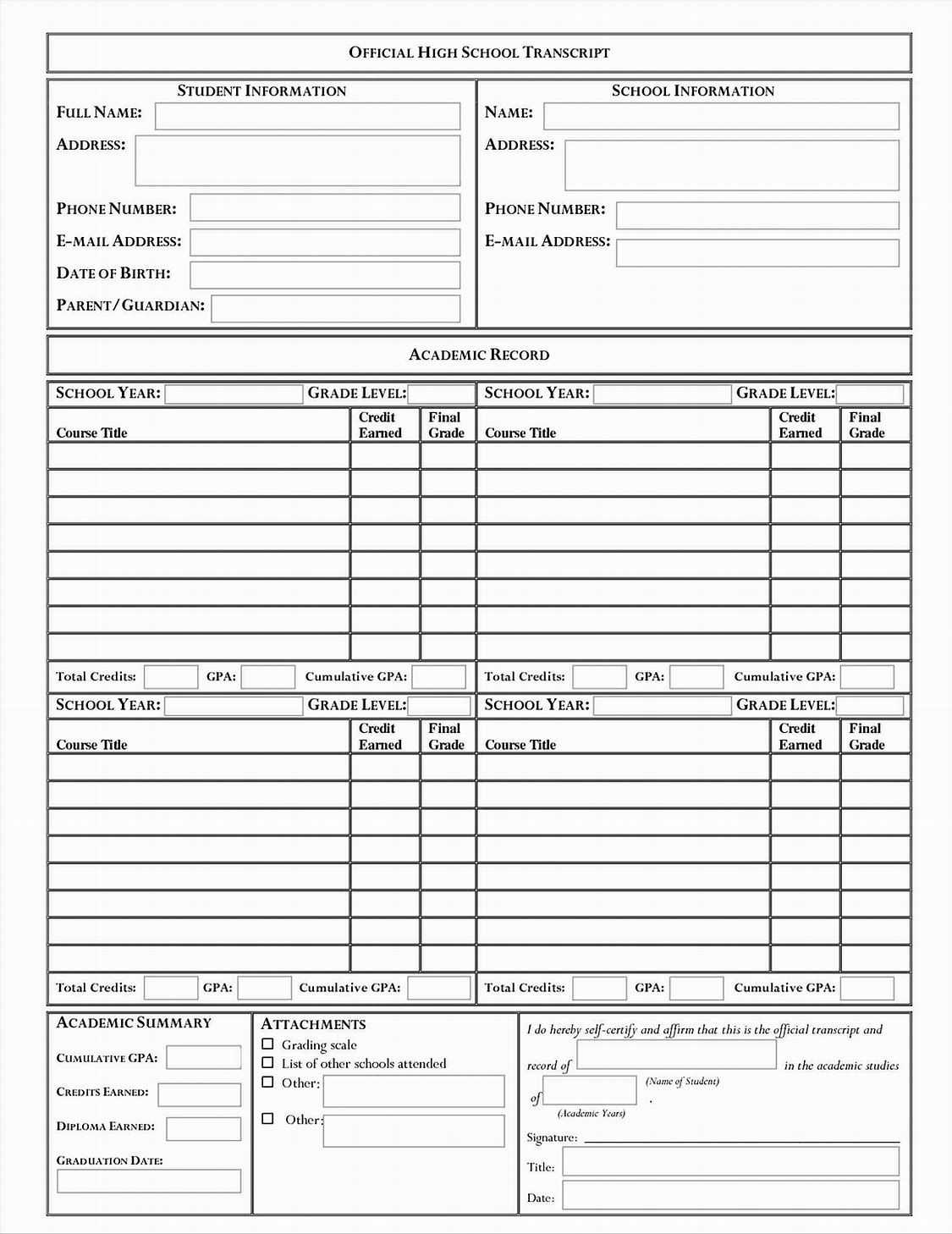 Image Result For Middle School Transcript Template | School Intended For Homeschool Report Card Template Middle School
