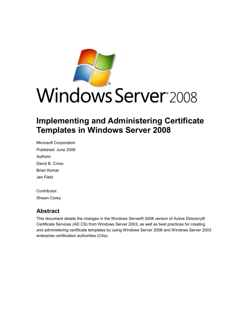 Implementing And Administering Certificate Templates For Active Directory Certificate Templates