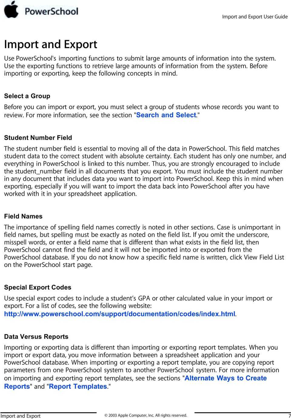 Import And Export User Guide Powerschool Student Information Throughout Powerschool Reports Templates
