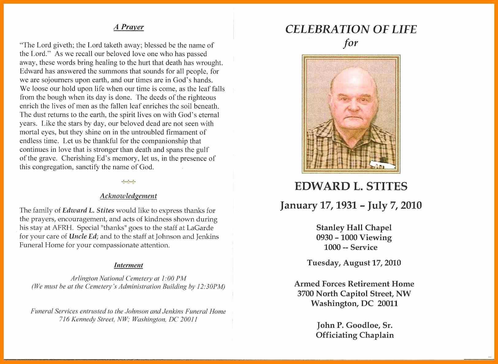 In Memoriam Cards Template Free Celebration Of Life Program In Remembrance Cards Template Free