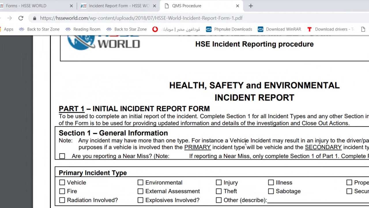 Incident Report Form – Hsse World In Hse Report Template
