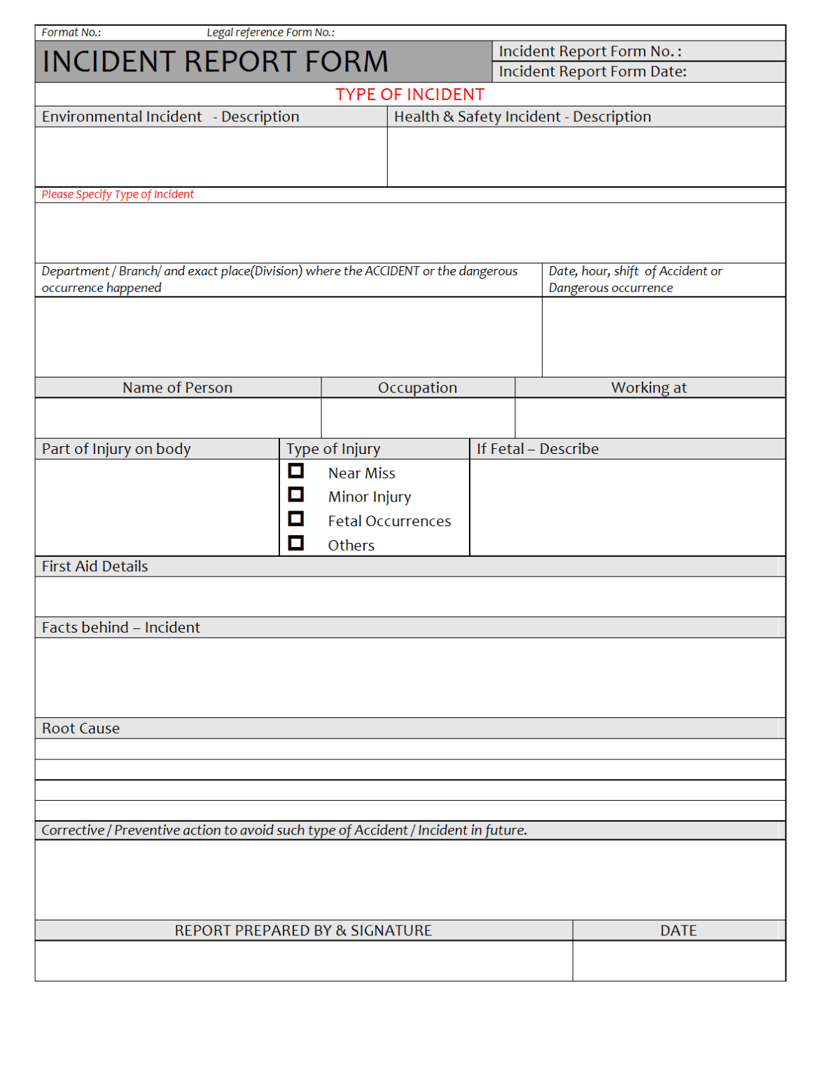 How To Create An Incident Report Form