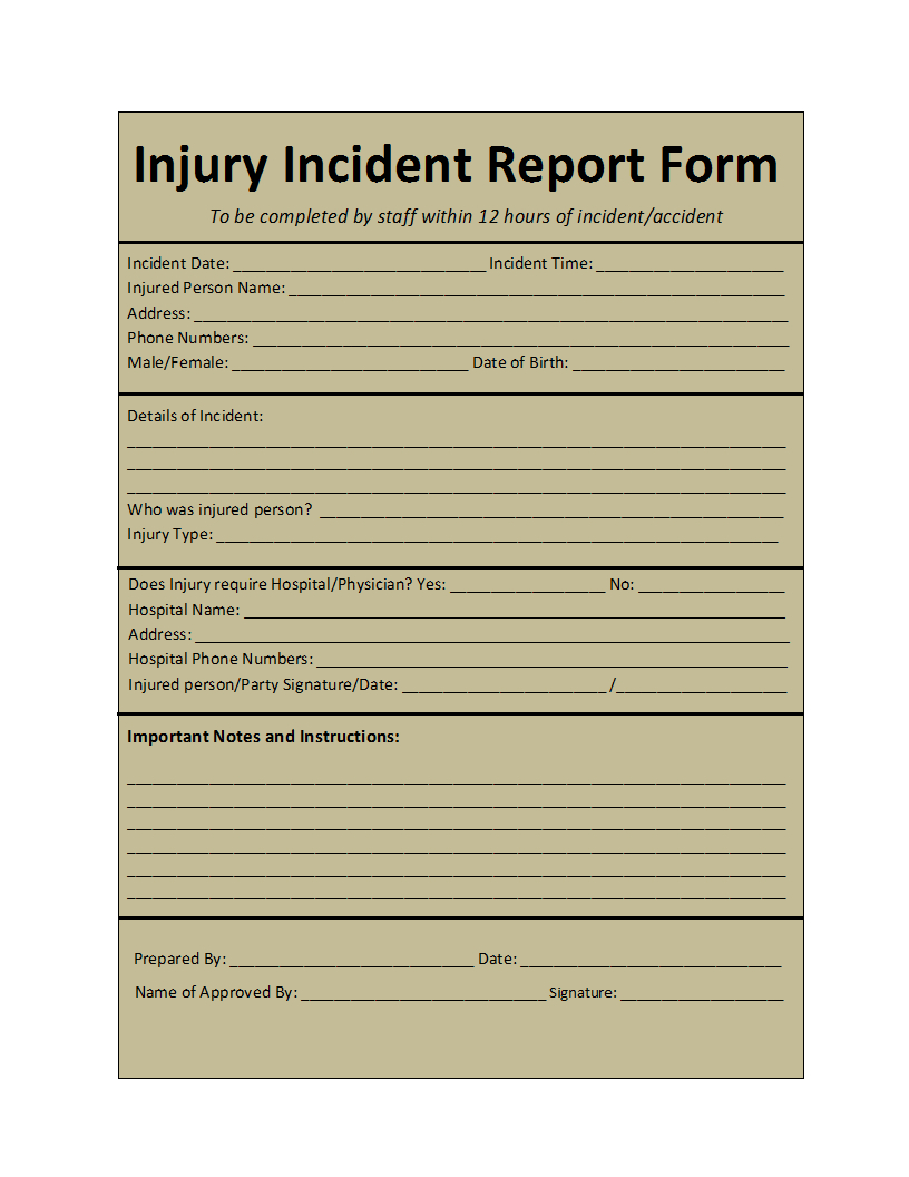 Incident Report Template Intended For Insurance Incident Report Template