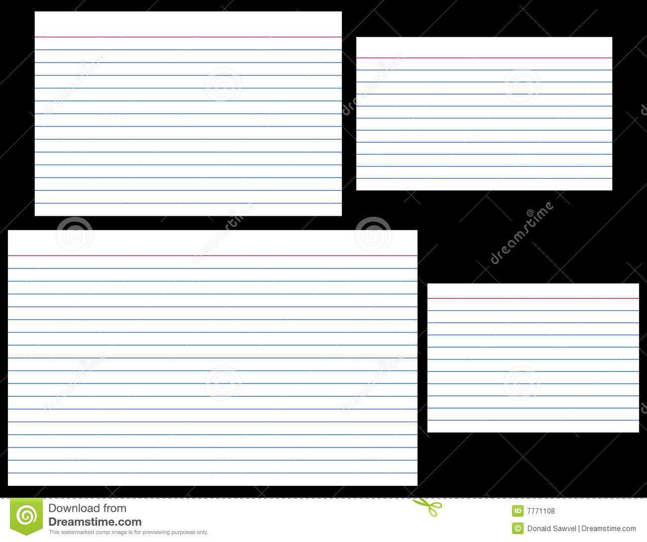 Index Cards Stock Vector. Illustration Of Stationery, Lined In 3 By 5 Index Card Template