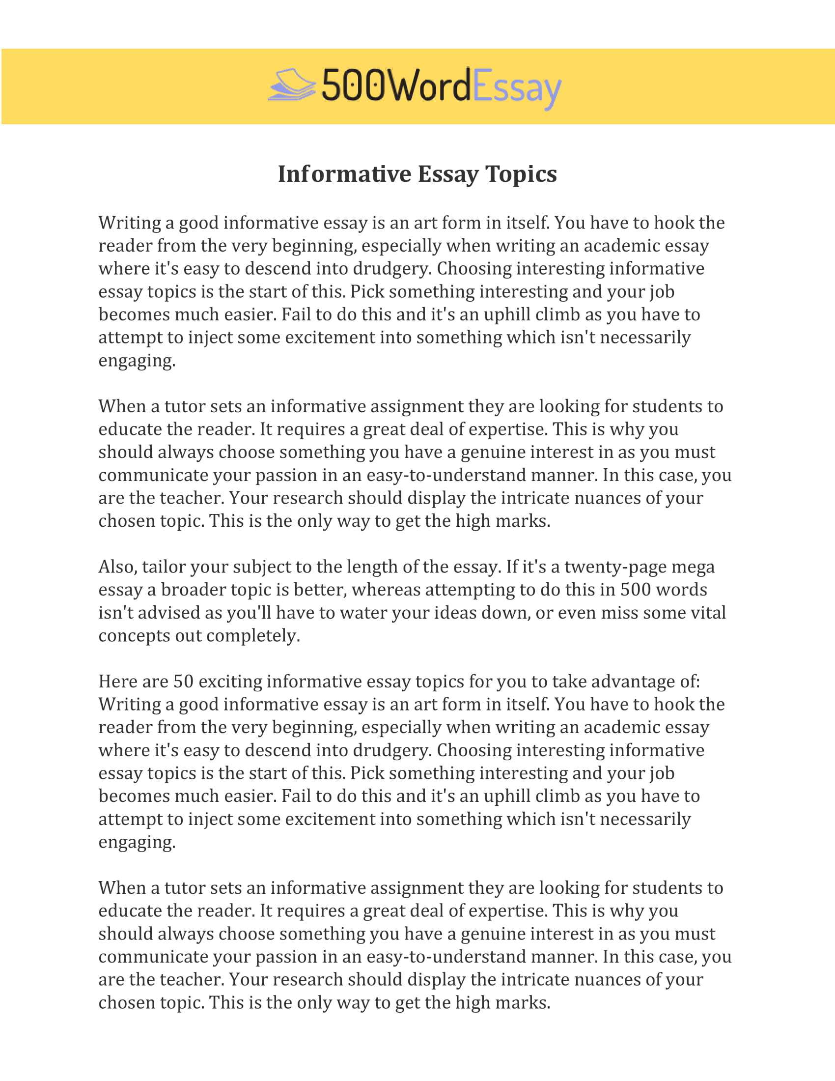 Informative Essay: How To Make A Great Essay | 500Wordessay Throughout 500 Word Essay Template