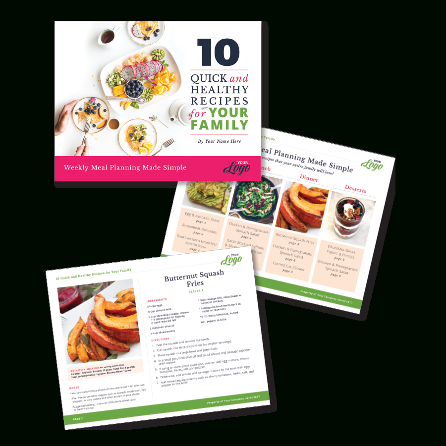Instant Download, Photoshop Template For A Freebie – Meal Planning And  Recipe Card Version 1 Within Recipe Card Design Template