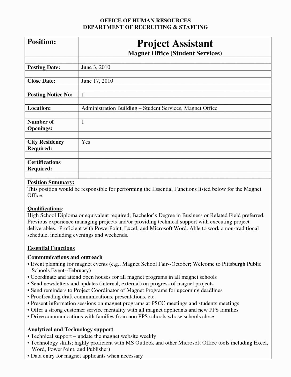 Internal Job Posting Template Word – Atlantaauctionco With Internal Job Posting Template Word