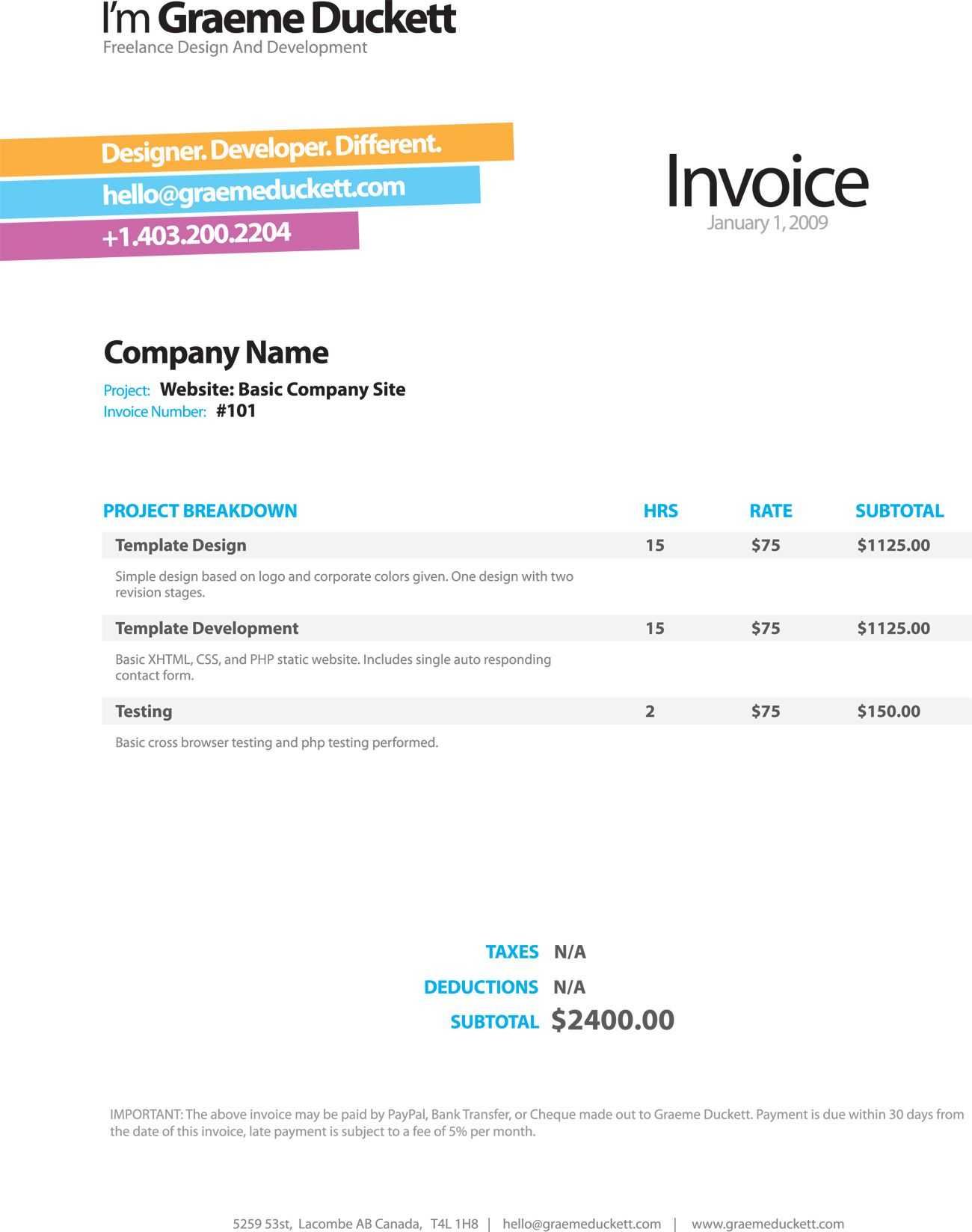 Invoice Like A Pro: Design Examples And Best Practices In Web Design Invoice Template Word