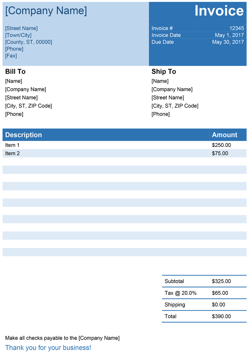 Invoice Template For Word – Free Simple Invoice Within Free Downloadable Invoice Template For Word