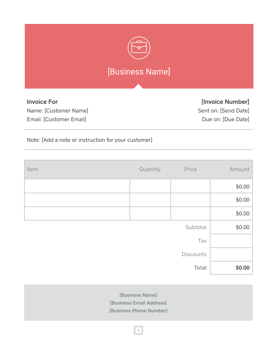 Invoice Template – Generate Custom Invoices | Square Regarding Free Downloadable Invoice Template For Word