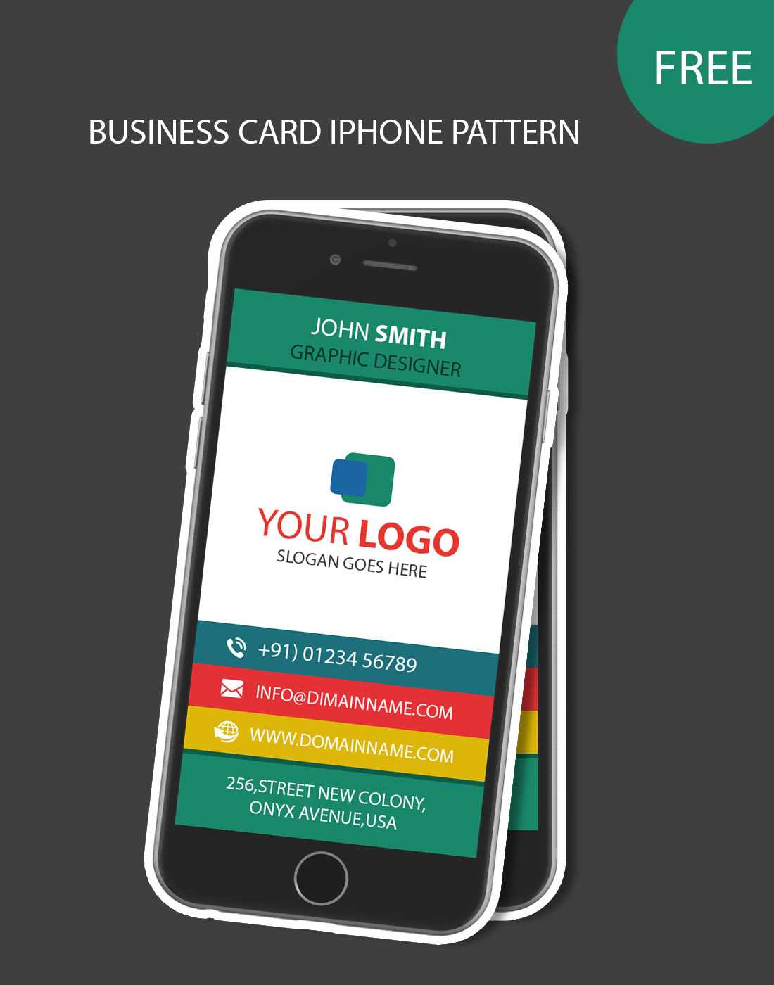 Iphone Pattern Business Card Intended For Iphone Business Card Template