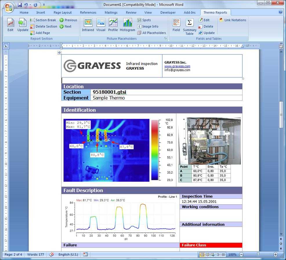 Irt Analyzer | Grayess – Infrared Software And Solutions Pertaining To Ir Report Template