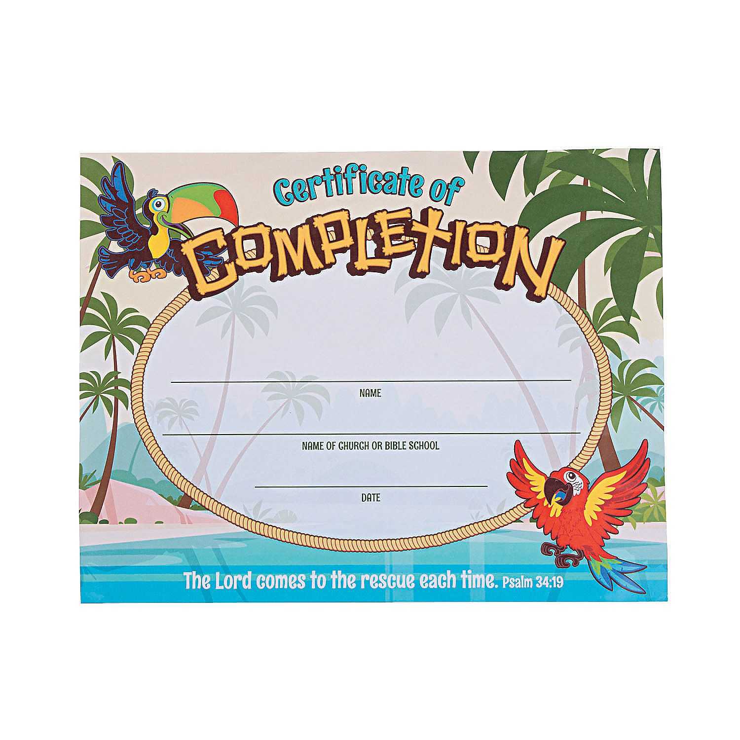 Island Vbs Certificates Of Completion | Certificate Of Regarding Vbs Certificate Template
