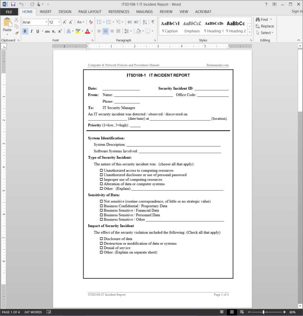 It Incident Report Template | Itsd108 1 With Regard To Computer Incident Report Template