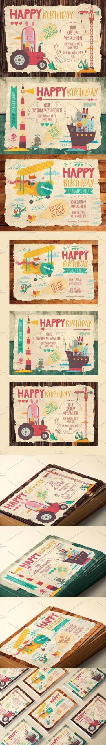 Kids Birthday Cards #children | Best Card Templates | Kids Intended For Birthday Card Collage Template