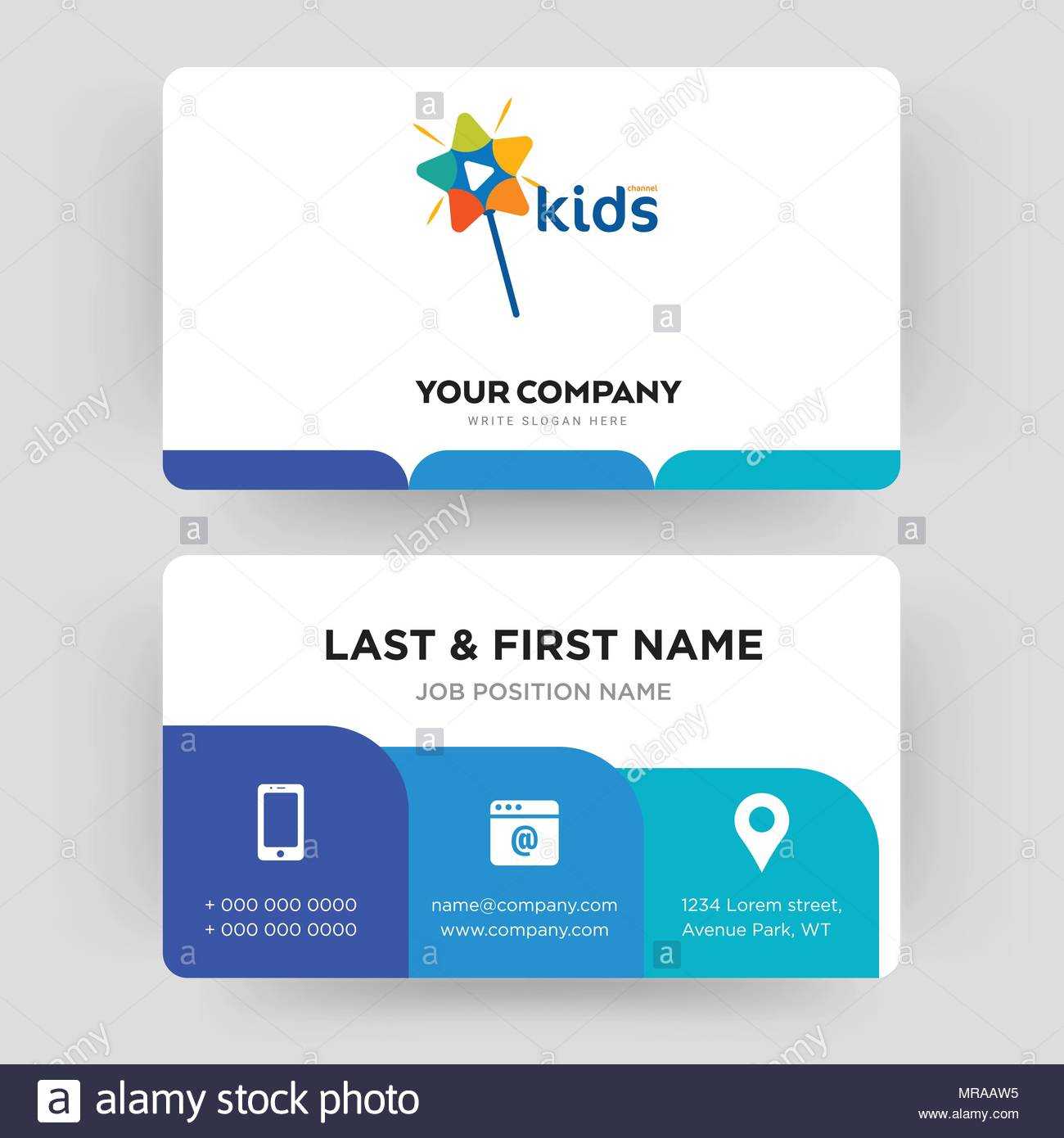 Kids Channel, Business Card Design Template, Visiting For Throughout Id Card Template For Kids