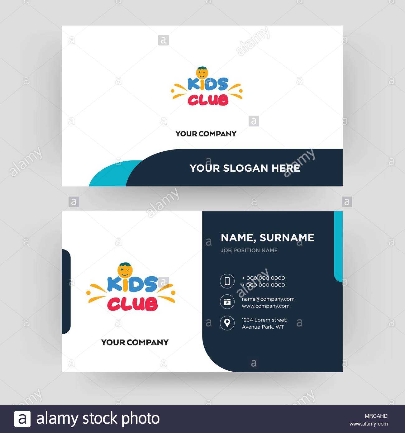Kids Club, Business Card Design Template, Visiting For Your With Regard To Id Card Template For Kids