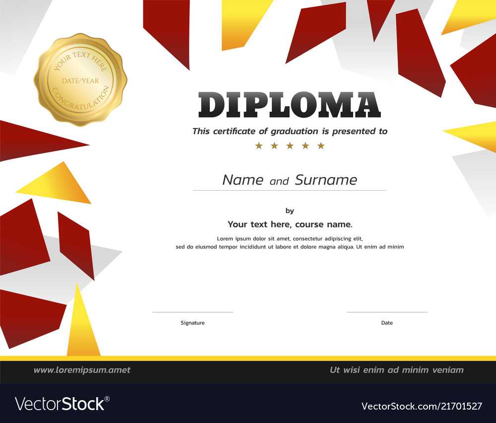 Kids Diploma Or Certificate Template With Gold Pertaining To Free Softball Certificate Templates