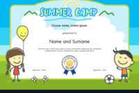 Kids Summer Camp Certificate Document Template intended for Summer Camp Certificate Template