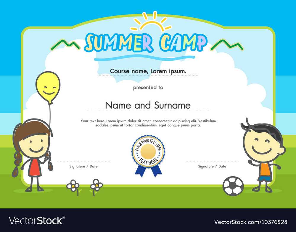 Kids Summer Camp Certificate Document Template Intended For Summer Camp Certificate Template