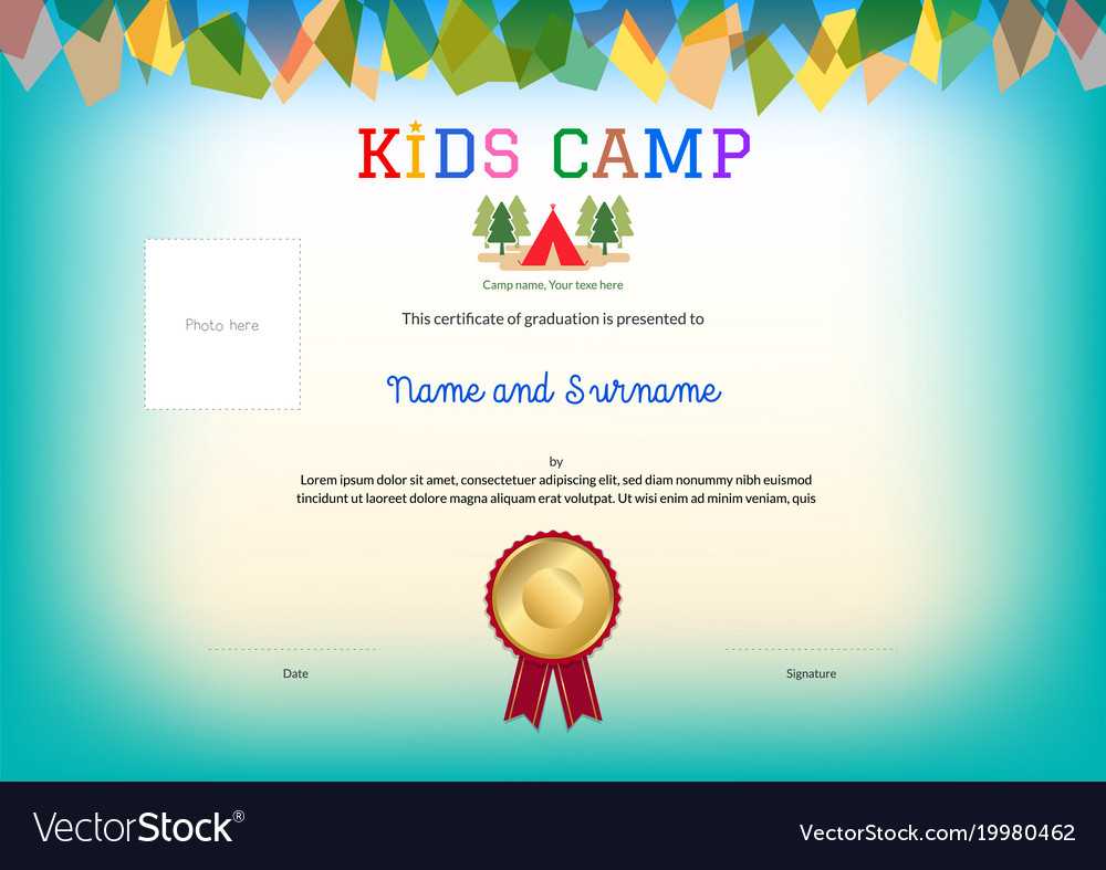 Kids Summer Camp Diploma Or Certificate Template Throughout Summer Camp Certificate Template