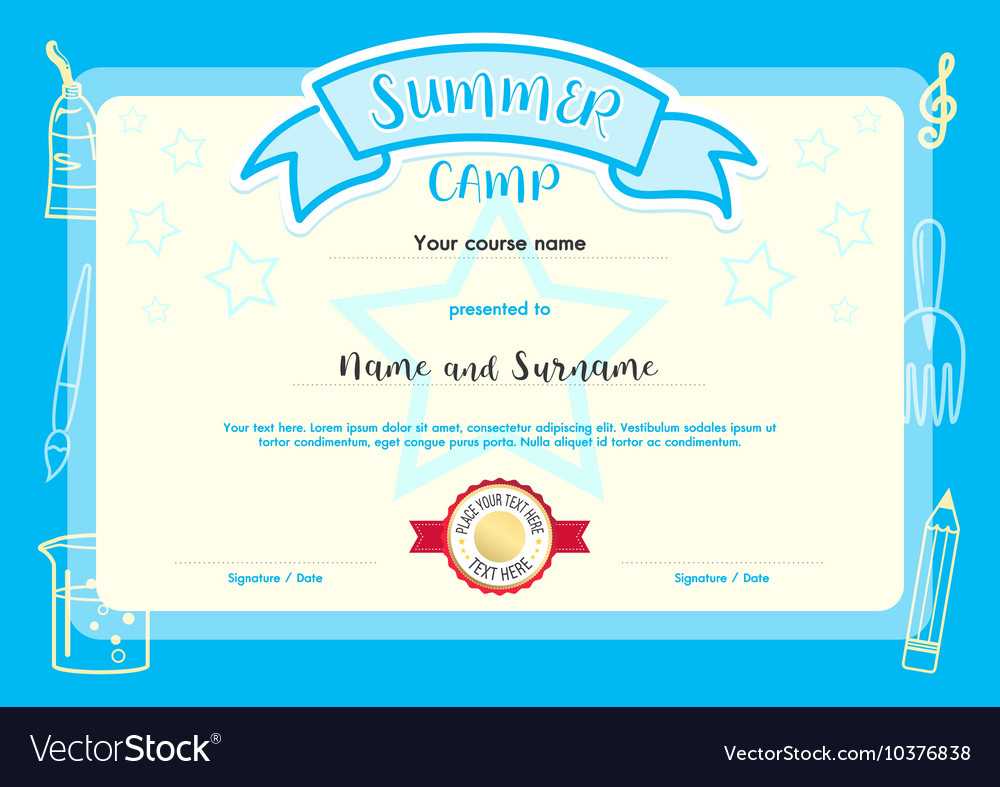 Kids Summer Camp Document Certificate Template For Summer Camp Certificate Template