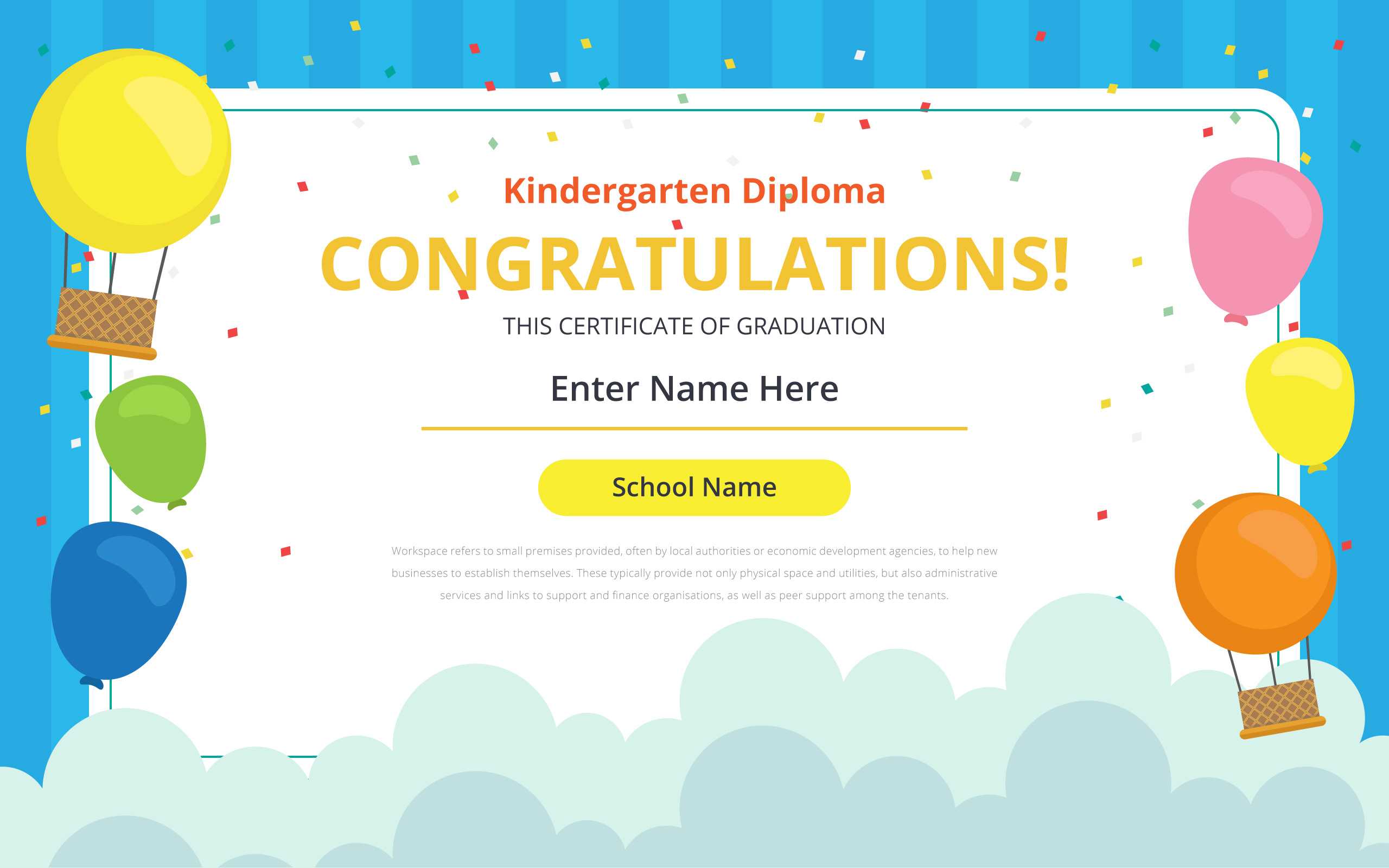 Kindergarten Certificate Free Vector Art – (21 Free Downloads) For Small Certificate Template