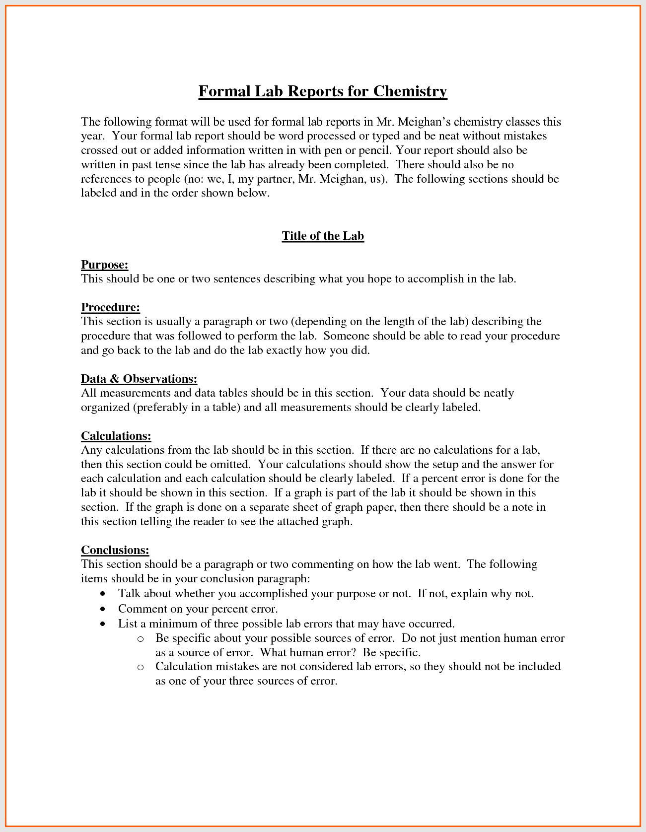 Lab Report Format Engineering – Bushveld Lab With Engineering Lab Report Template