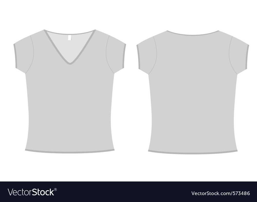 Ladies Vneck Tshirt Template Vector Image Inside Blank V Neck T Shirt Template