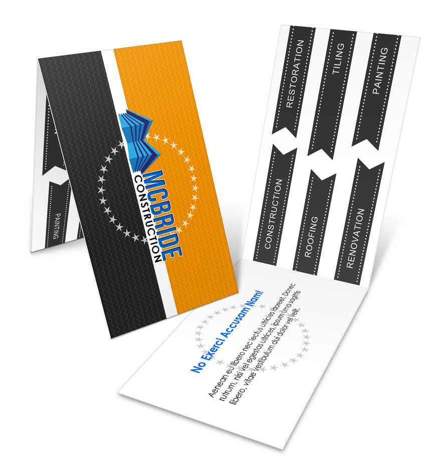 Landscape Foldover Business Card Mock Ups  7X2In | Cover Within Fold Over Business Card Template