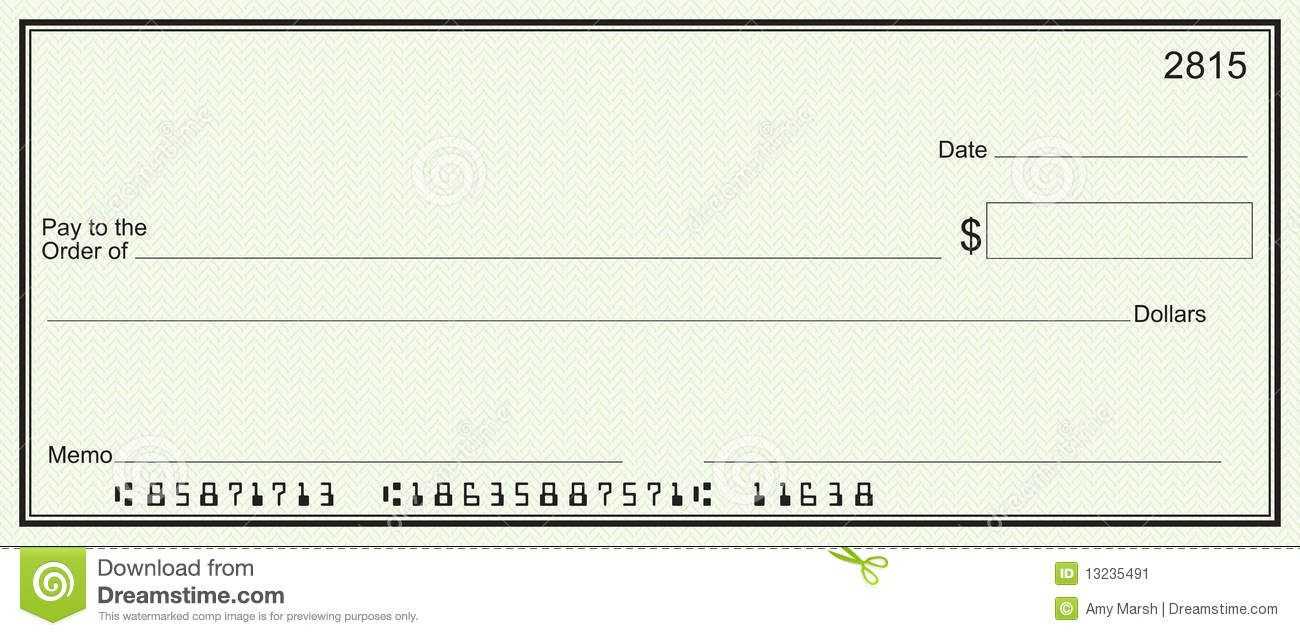 Large Blank Check – Green Security Background Stock Image Regarding Large Blank Cheque Template