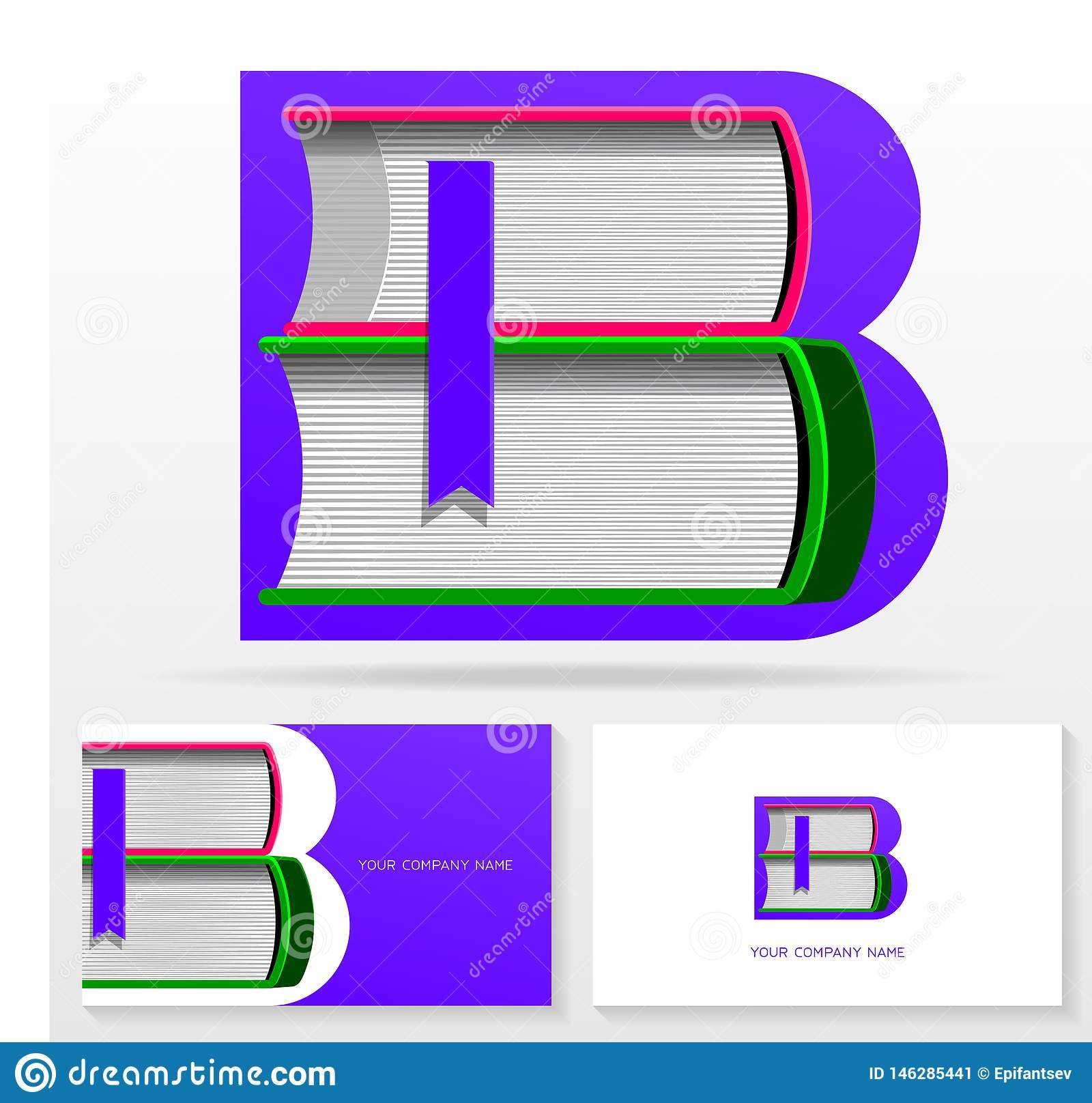 Letter B Logo Design Template. Letter B Made Of Books Intended For Library Catalog Card Template
