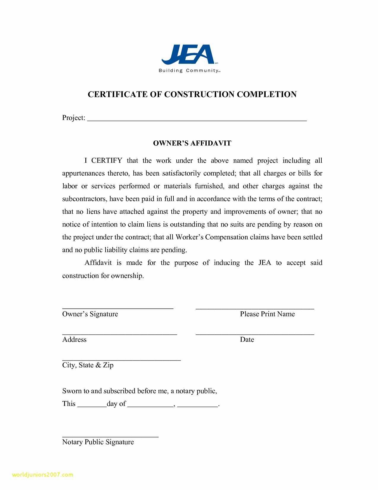 Letter Of Substantial Completion Template Examples | Letter Intended For Certificate Of Substantial Completion Template