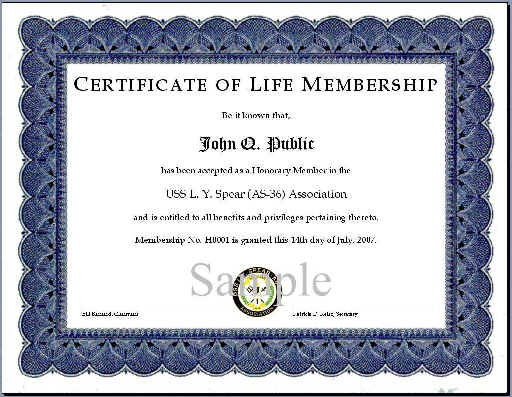 Life Membership Certificate Template | All Document Resume For Life Membership Certificate Templates