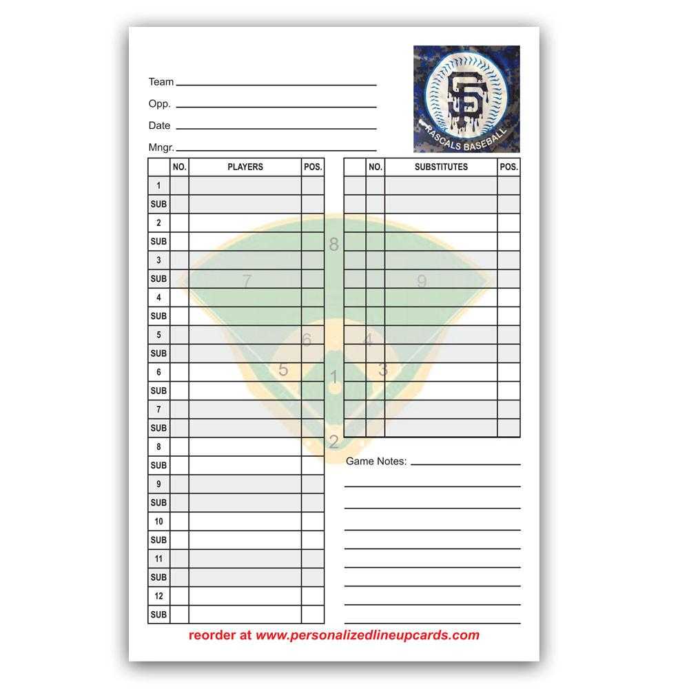 Printable Baseball Lineup Cards Printable World Holiday