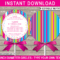 Lollipop Invitation Template – Pink Inside Blank Candyland Template