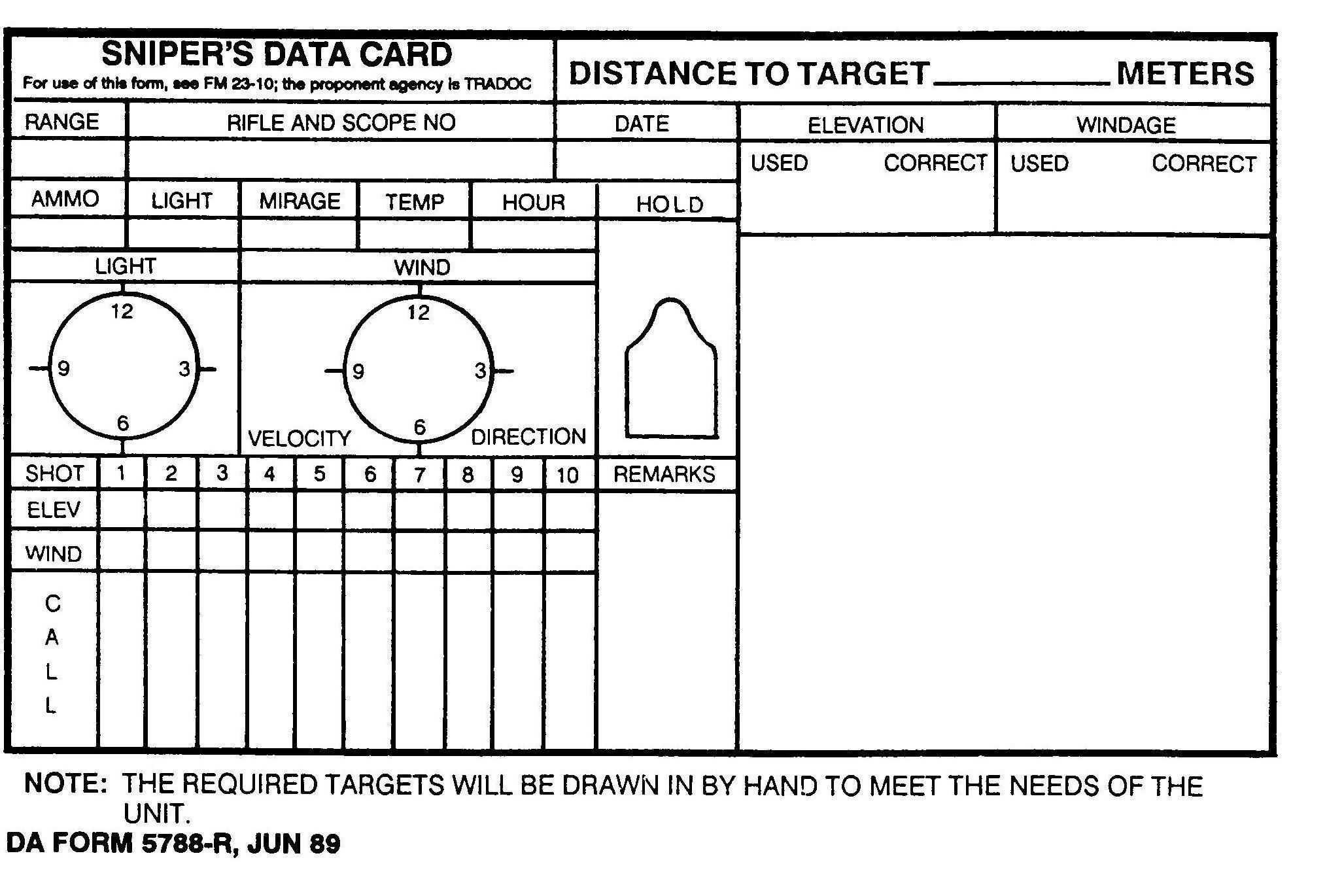 Long Range Shooter| Download | Range Shooter, Shooting Regarding Dope Card Template