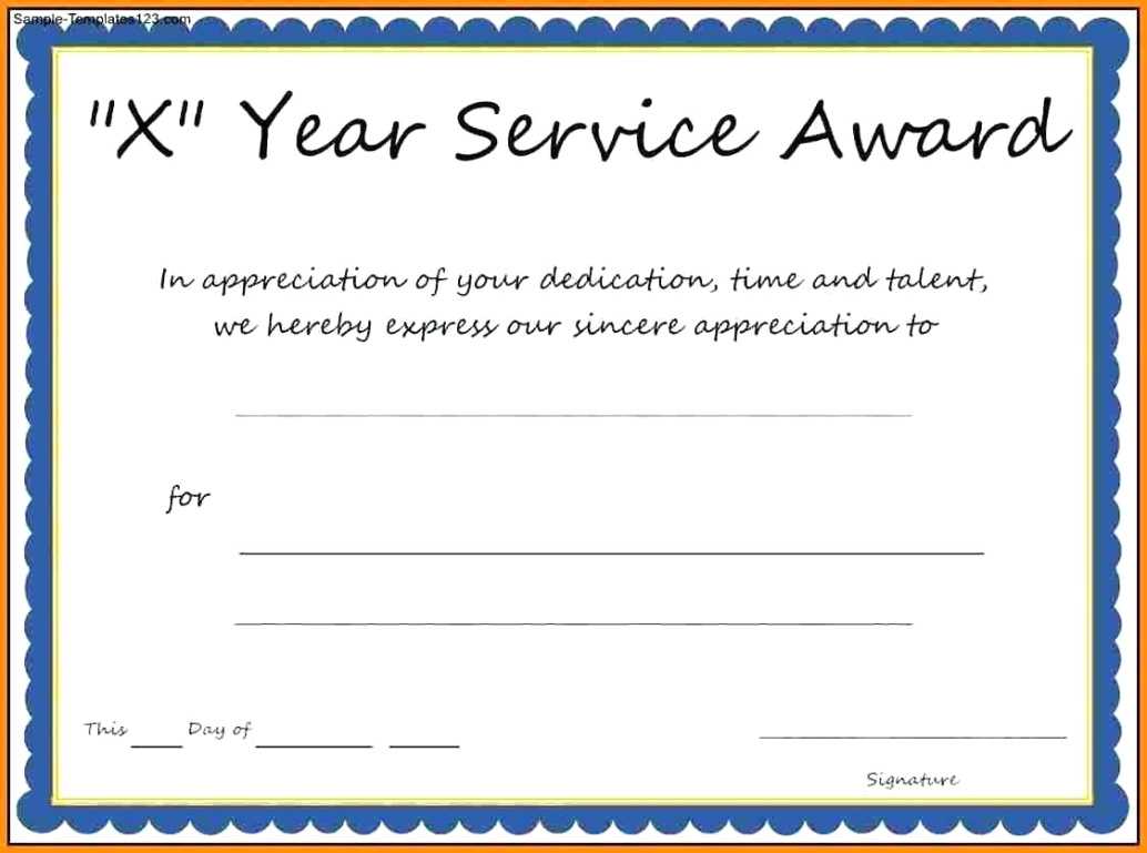 Longevity Years Of Service Certificate Award Avenue (10 For Certificate For Years Of Service Template