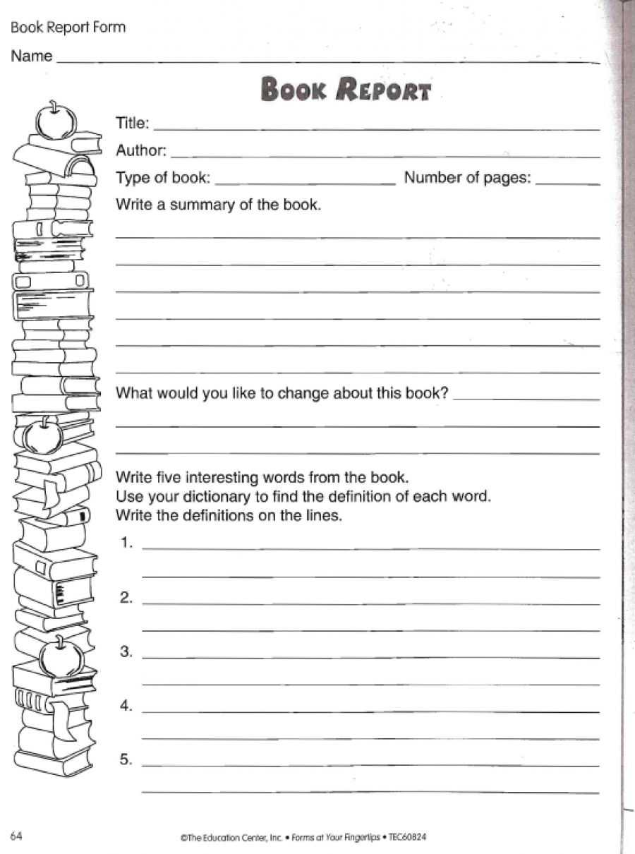 Love To Teach | Book Report Worksheet | Teacher, Student Intended For Book Report Template 5Th Grade