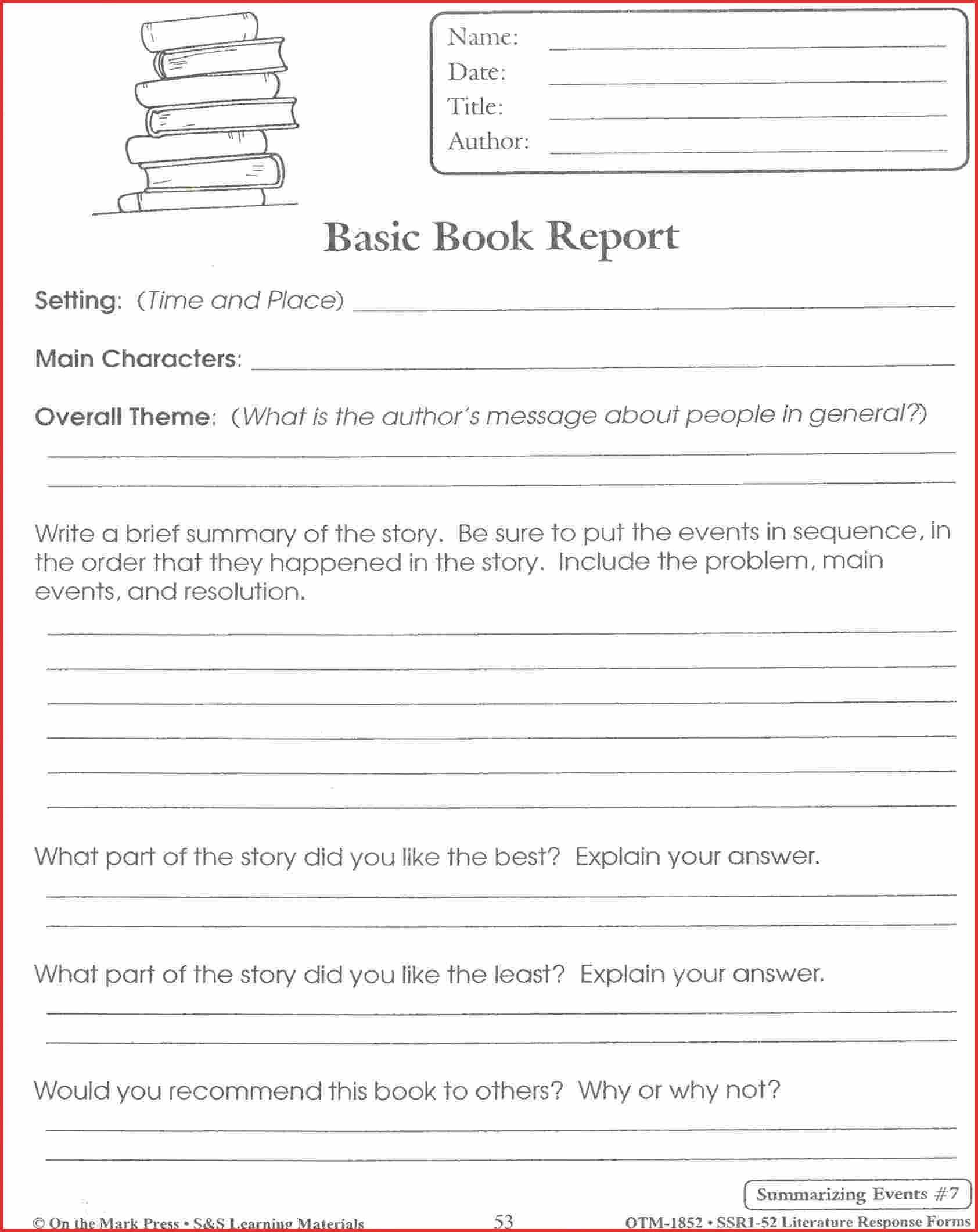Lovely 4Th Grade Book Report Template | Job Latter Regarding Book Report Template 4Th Grade