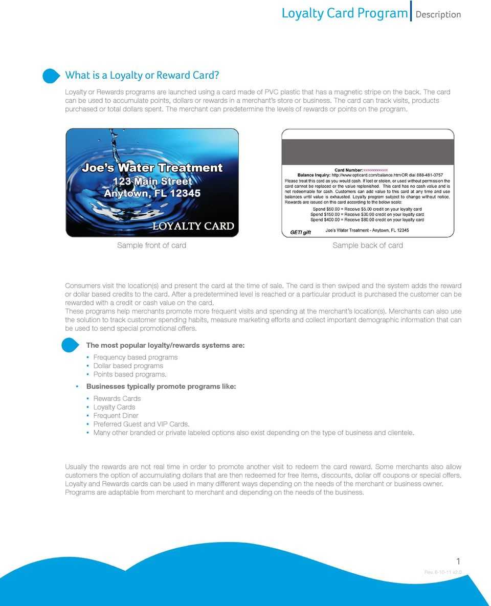 Loyalty Card Program Description – Pdf With Regard To Frequent Diner Card Template