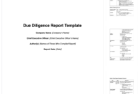 M&amp;a Due Diligence Report [Sample Template + Excel Checklist] with regard to Vendor Due Diligence Report Template