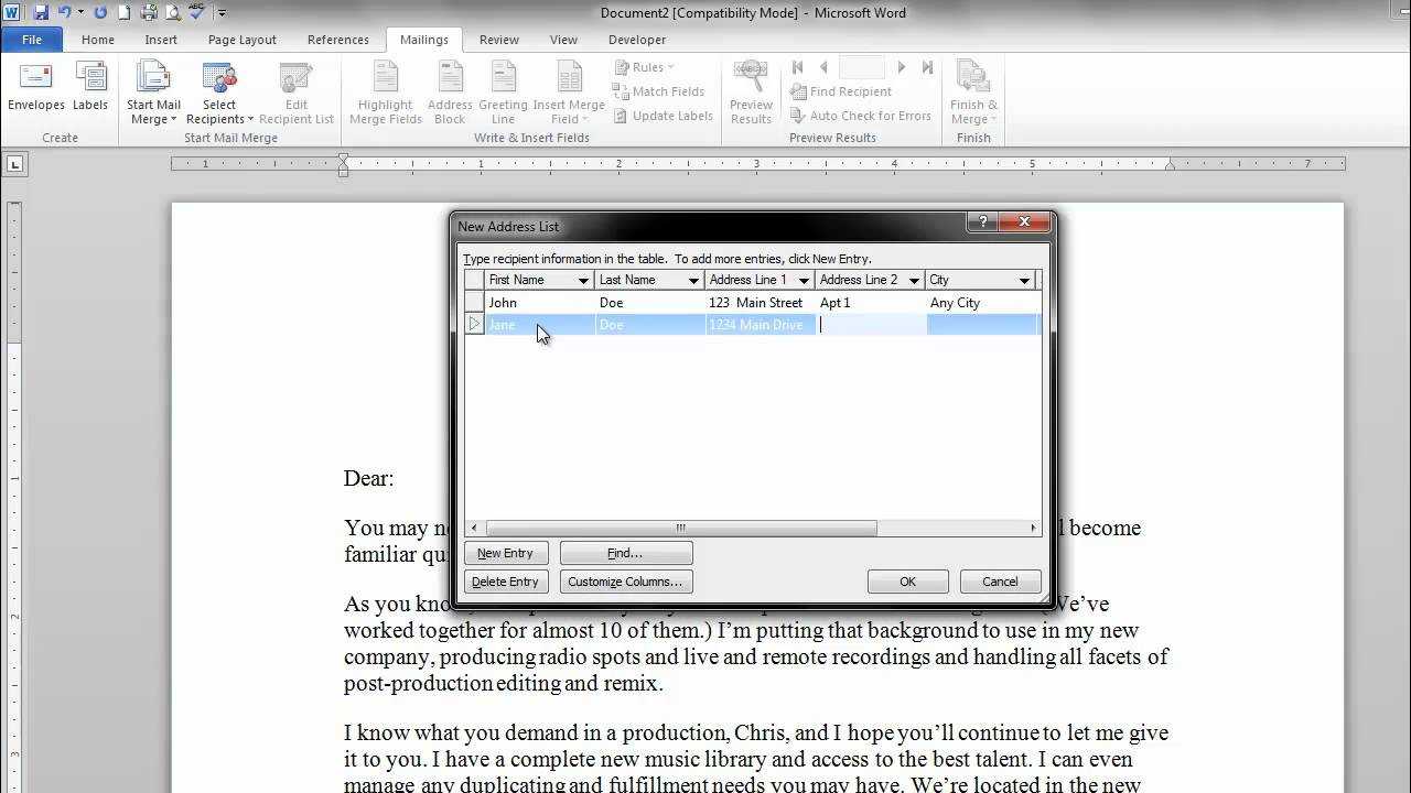 Mail Merge In Microsoft Word 2010 - For Beginners Regarding How To Create A Mail Merge Template In Word 2010