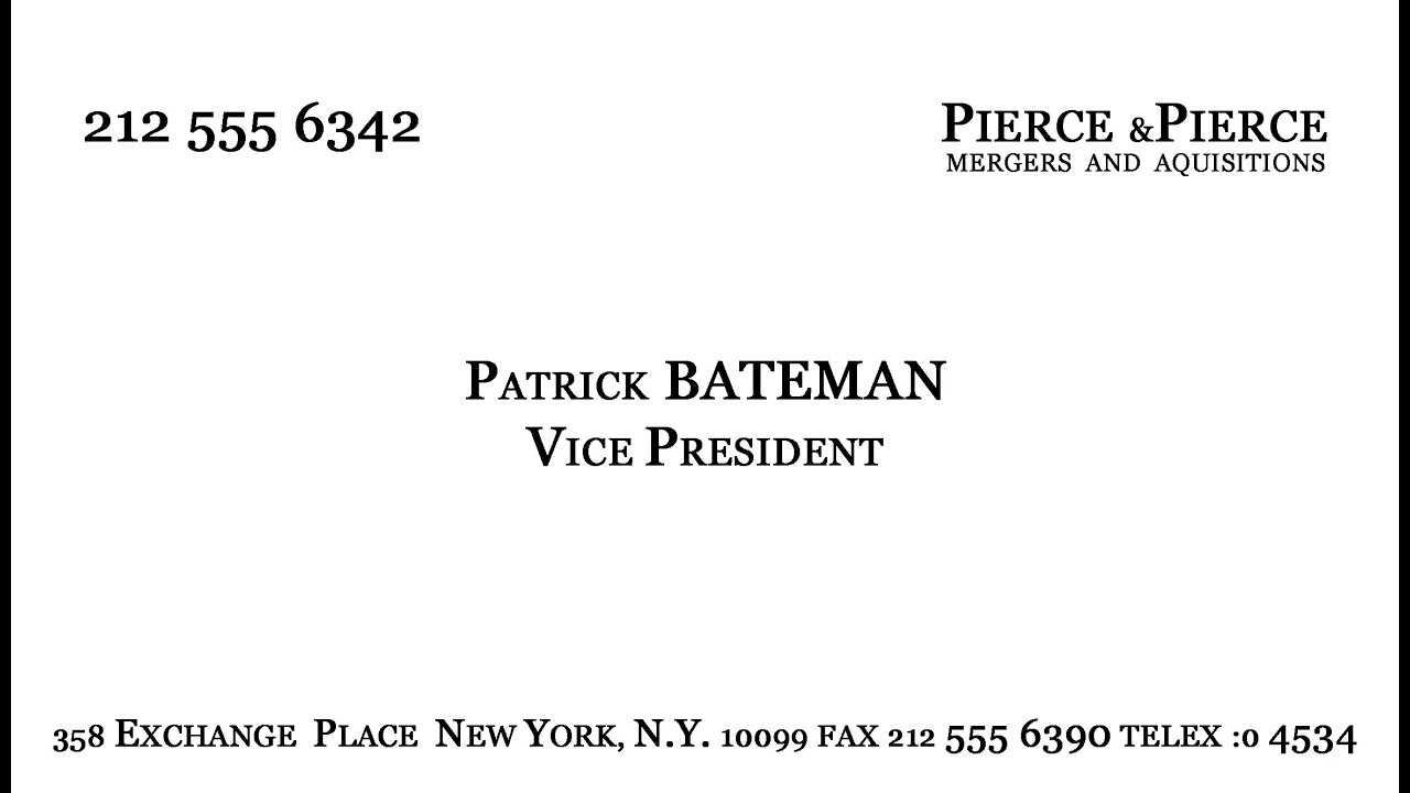 Make Patrick Bateman's Business Card – Youtube Regarding Paul Allen Business Card Template