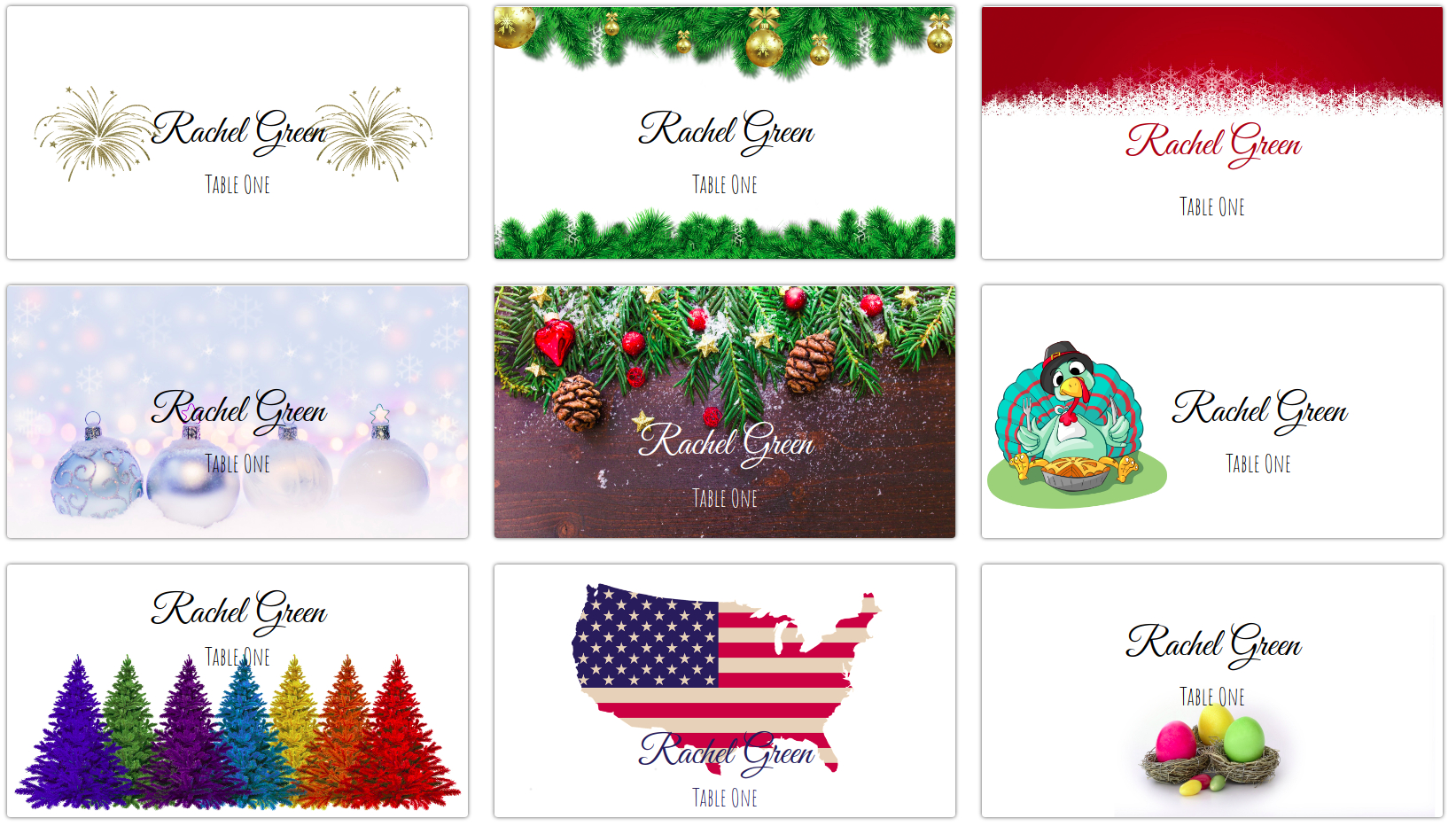 Making Your Own Holiday Place Cards At Home | Place Card Me Within Christmas Table Place Cards Template