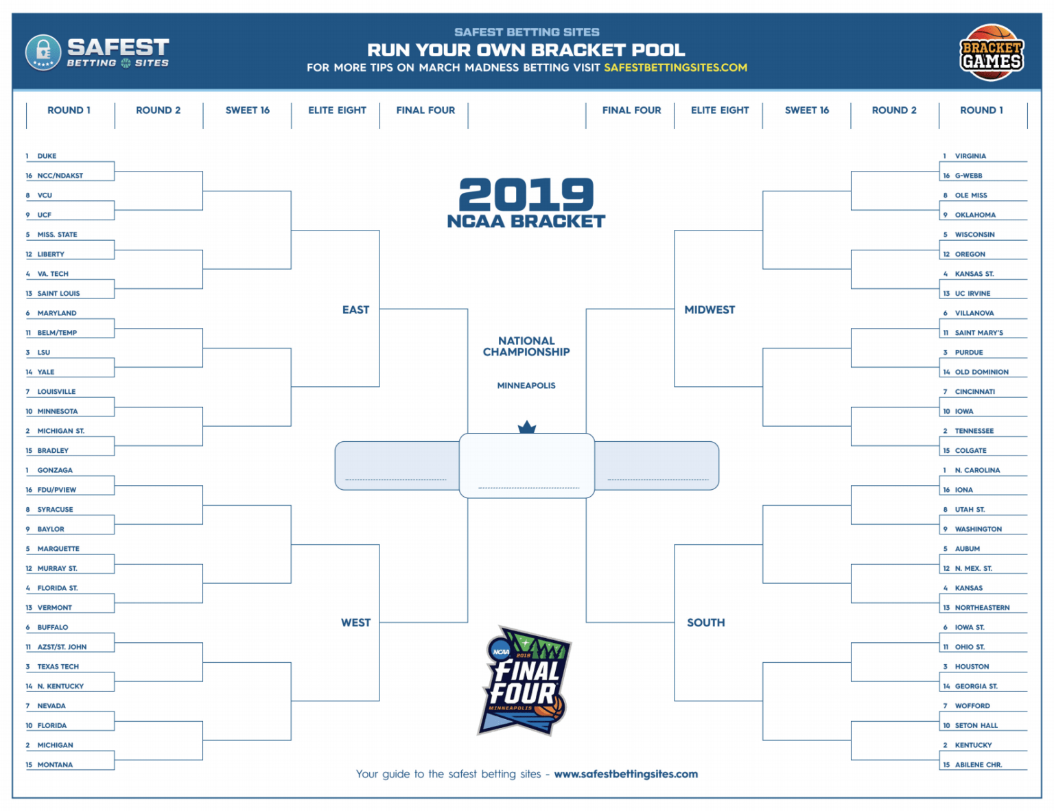 Printable March Madness Brackets Printable World Holiday
