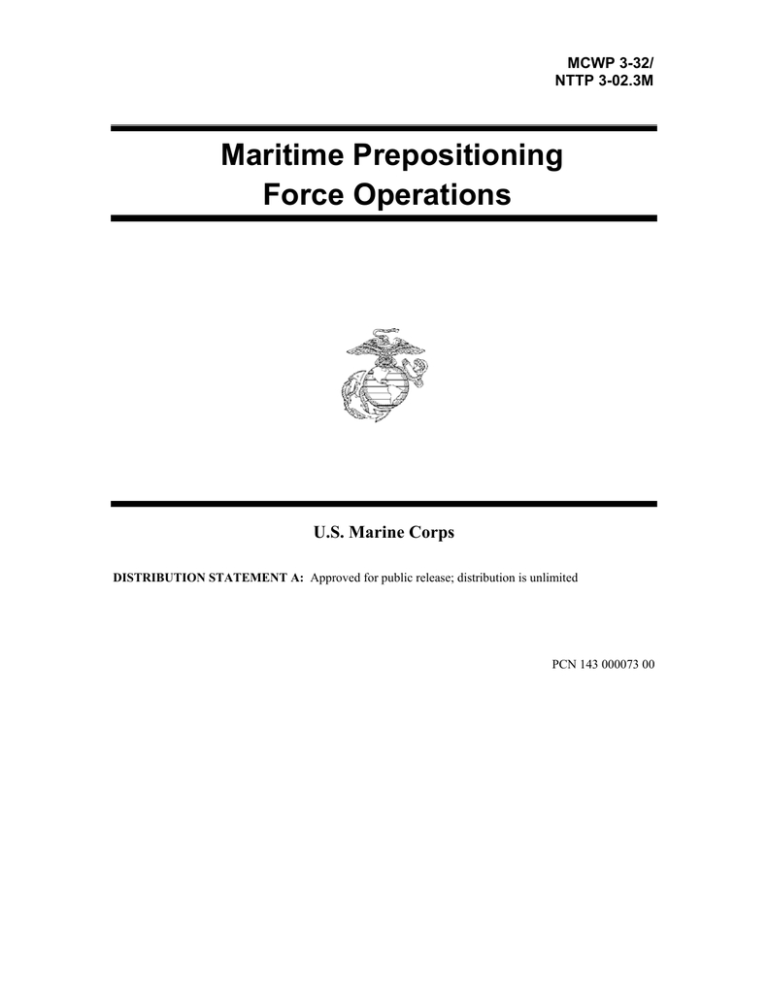 Maritime Prepositioning Force Operations U.s. Marine Corps Throughout ...