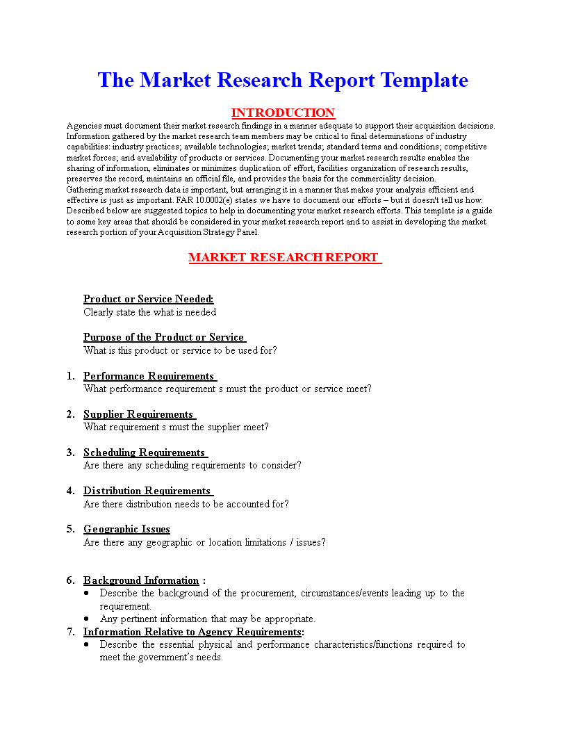 Market Research Report Format | Templates At For Research Report Sample Template
