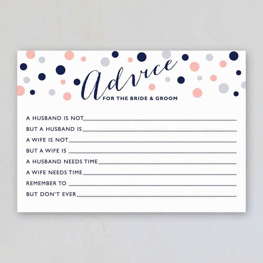 Marriage Advice Cards Pack Of Eight Cards | Bridal Shower For Marriage Advice Cards Templates
