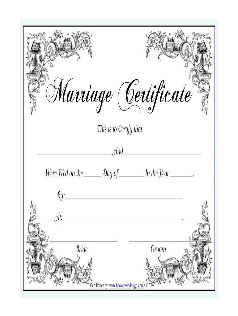 Marriage Certificate – Fill Online, Printable, Fillable Within Blank Marriage Certificate Template
